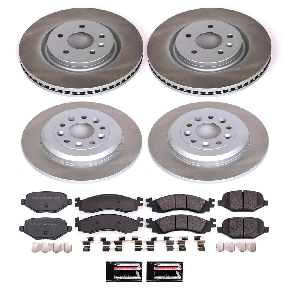 Power Stop 11-12 Ford Taurus Front and Rear Semi-Coated Rotor Kit