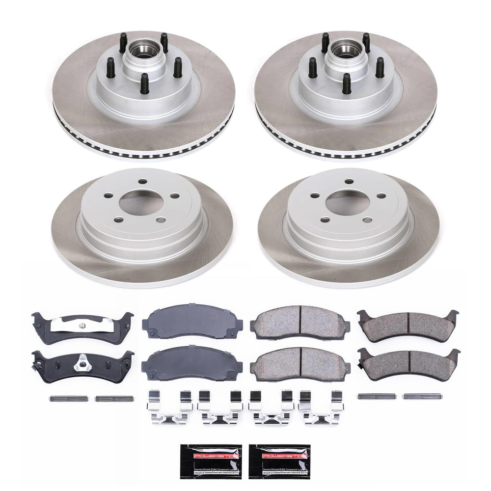 Power Stop 2003 Ford Explorer Sport Front and Rear Semi-Coated Rotor Kit