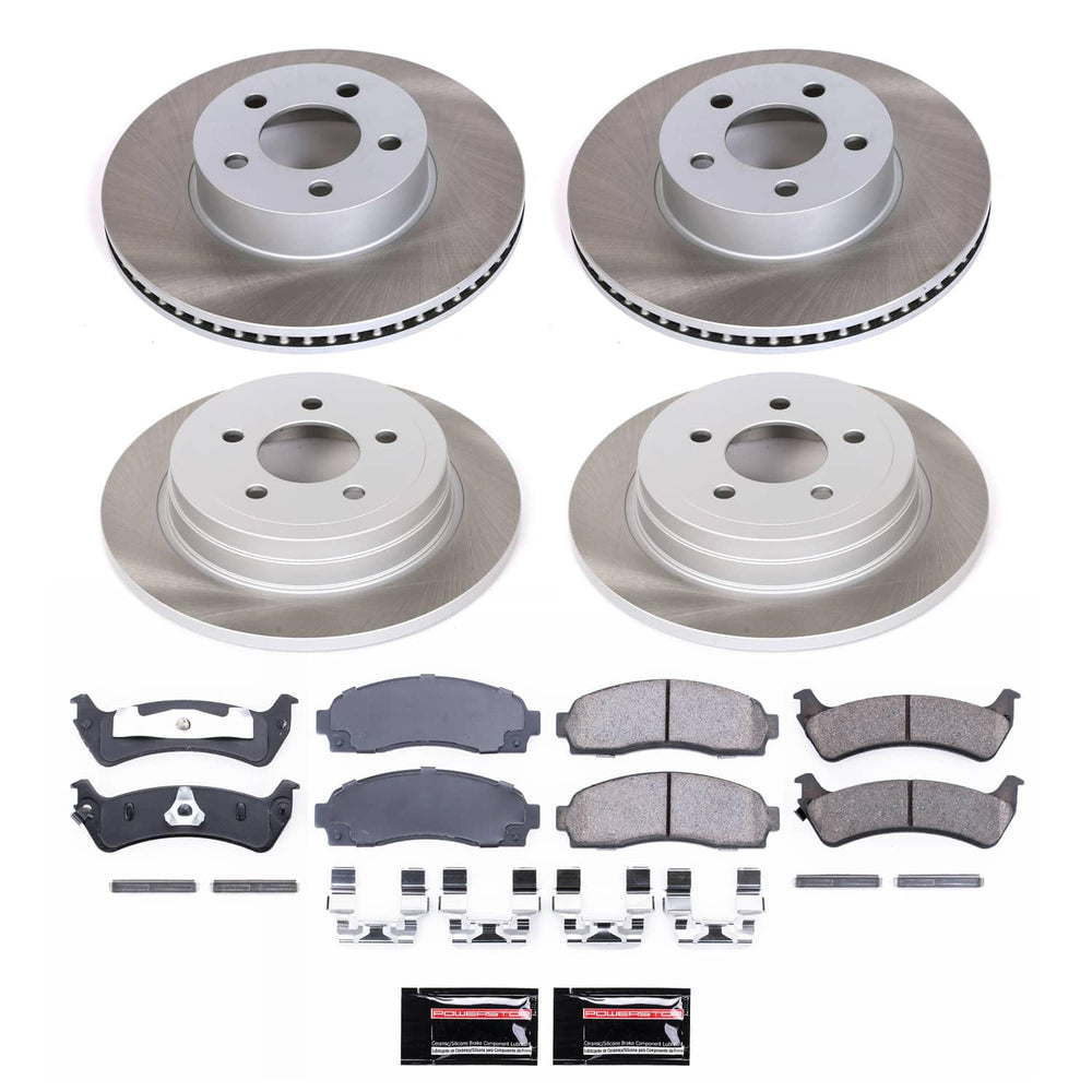 Power Stop 2003 Ford Explorer Sport Front and Rear Semi-Coated Rotor Kit