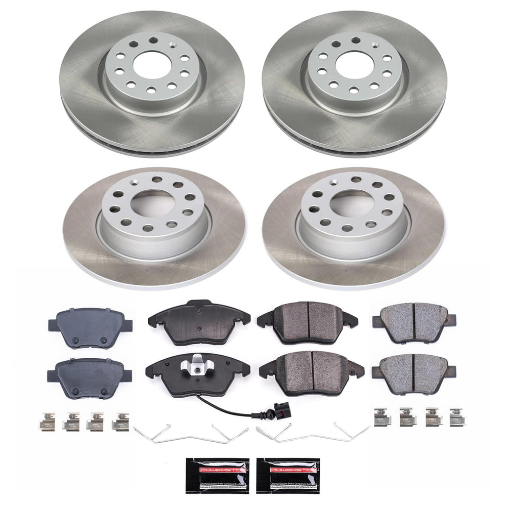 Power Stop 10-13 Audi A3 Front and Rear Semi-Coated Rotor Kit