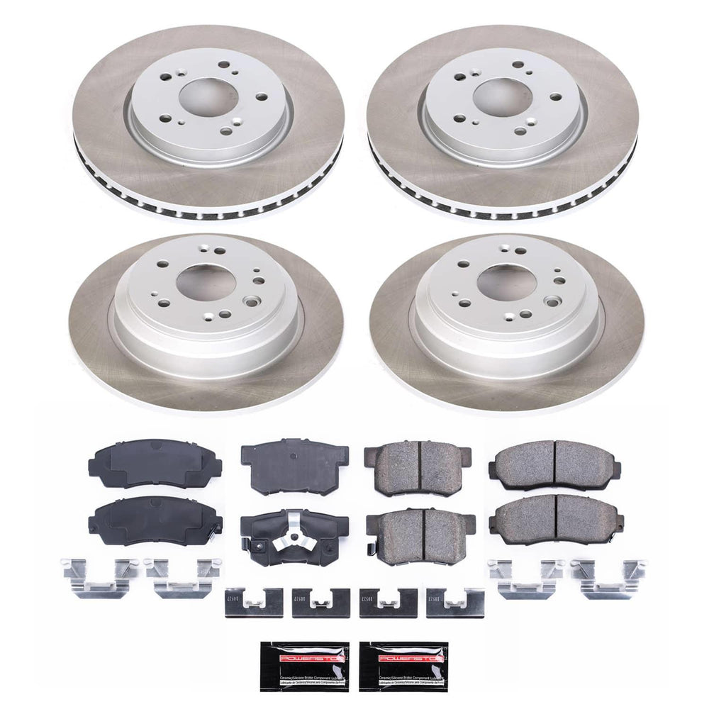 Power Stop 10-11 Honda Accord Crosstour Front and Rear Semi-Coated Rotor Kit