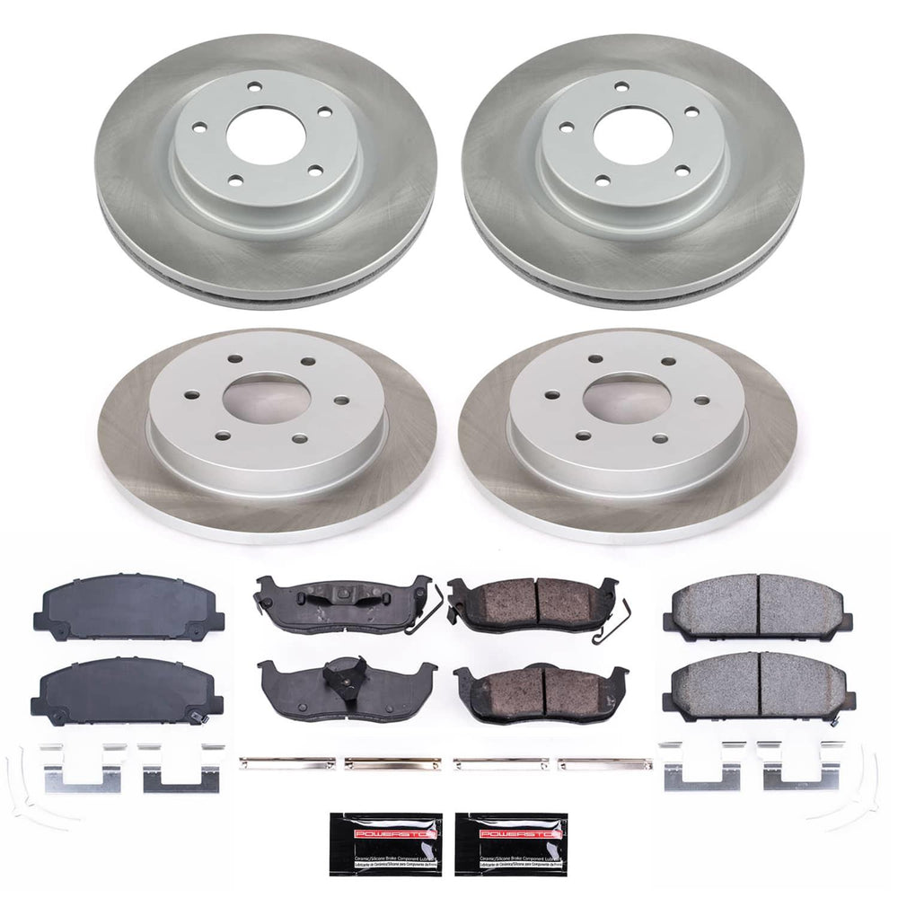 Power Stop 12-15 Nissan Armada Front and Rear Semi-Coated Rotor Kit