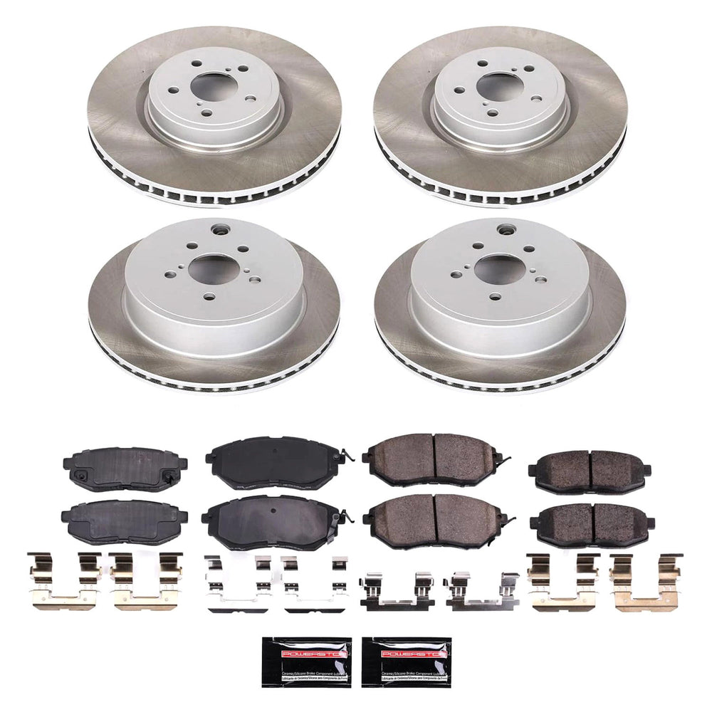 Power Stop 10-14 Subaru Legacy Front and Rear Semi-Coated Rotor Kit