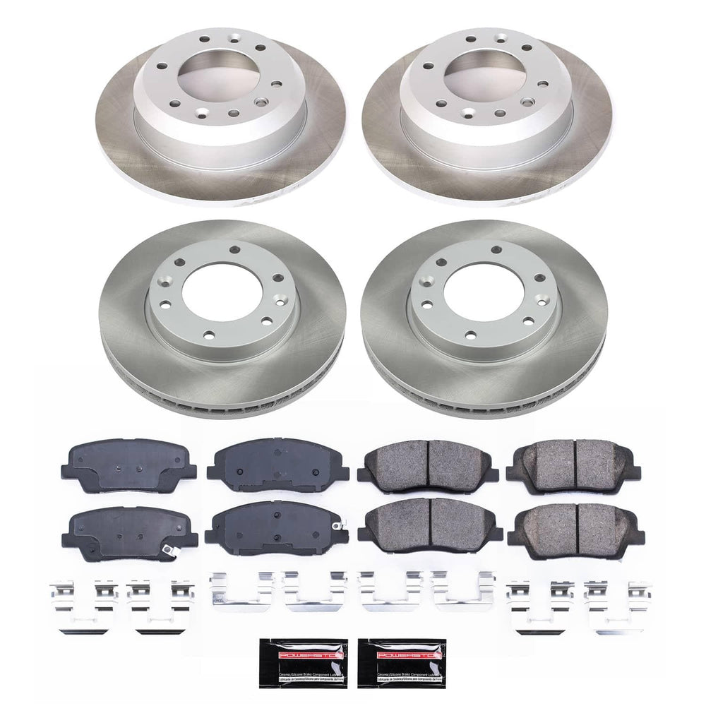 Power Stop 07-08 Hyundai Entourage Front and Rear Semi-Coated Rotor Kit