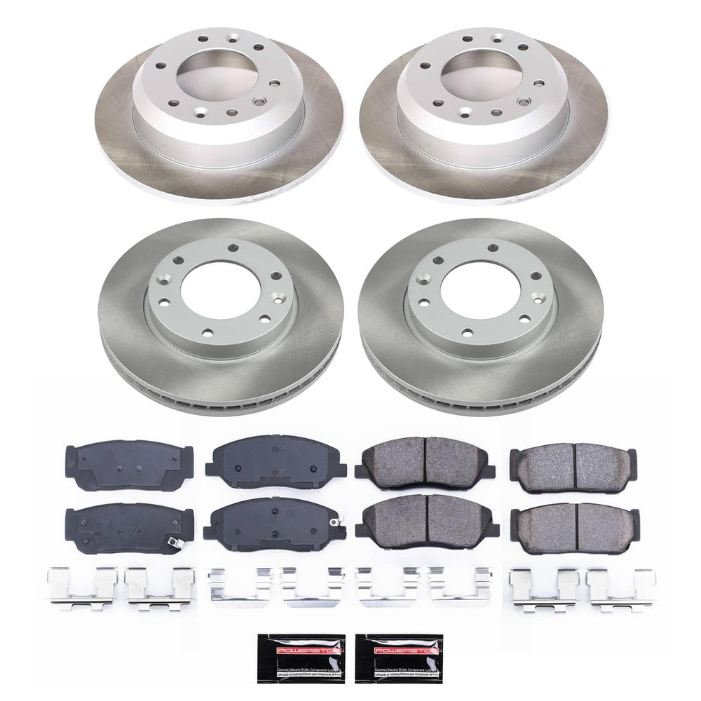 Power Stop 2007 Hyundai Entourage Front and Rear Semi-Coated Rotor Kit