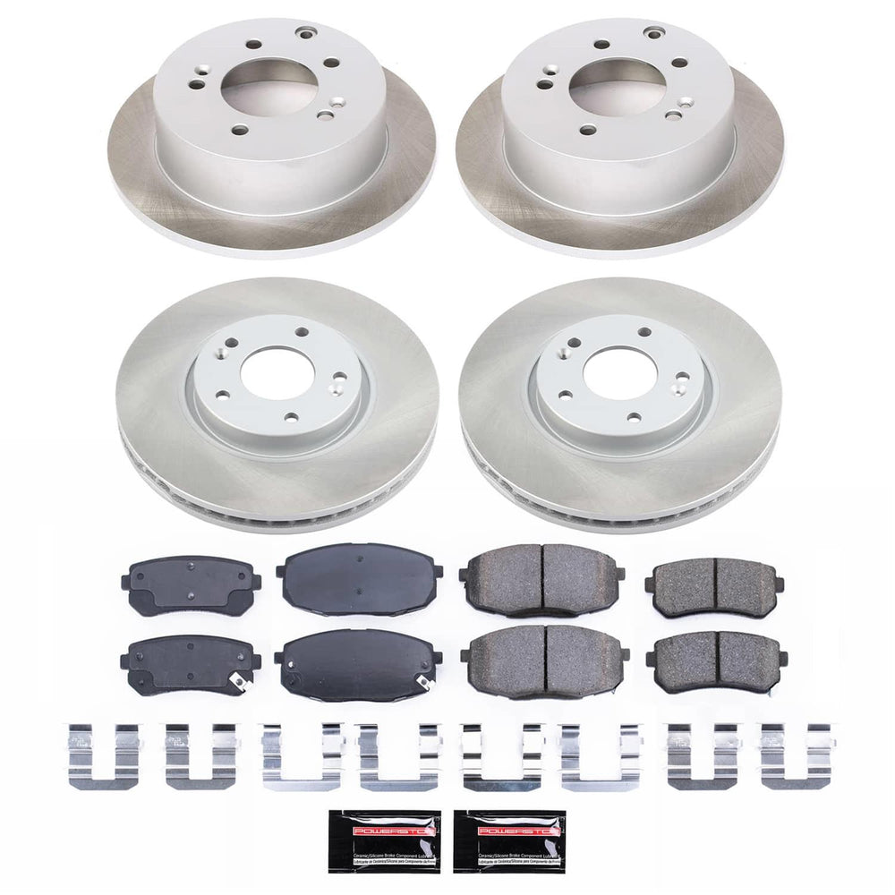 Power Stop 10-13 Kia Forte Front and Rear Semi-Coated Rotor Kit