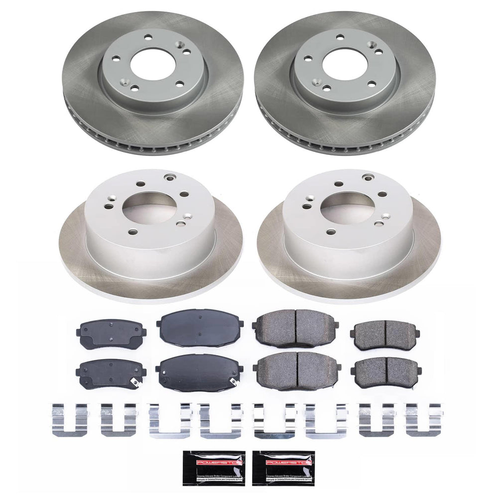 Power Stop 10-13 Kia Forte Front and Rear Semi-Coated Rotor Kit