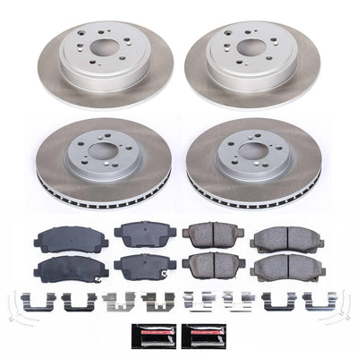 Power Stop 12-14 Honda Ridgeline Front and Rear Semi-Coated Rotor Kit