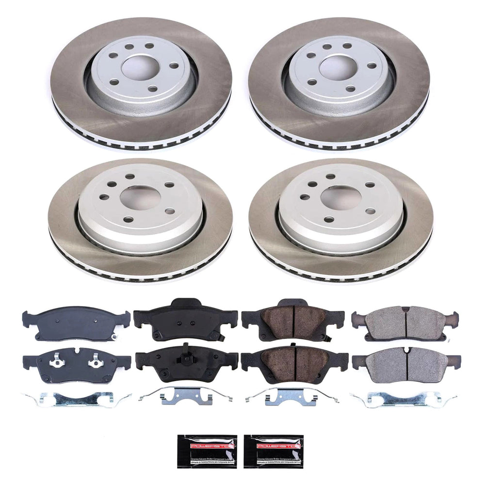 Power Stop 11-20 Dodge Durango Front and Rear Semi-Coated Rotor Kit
