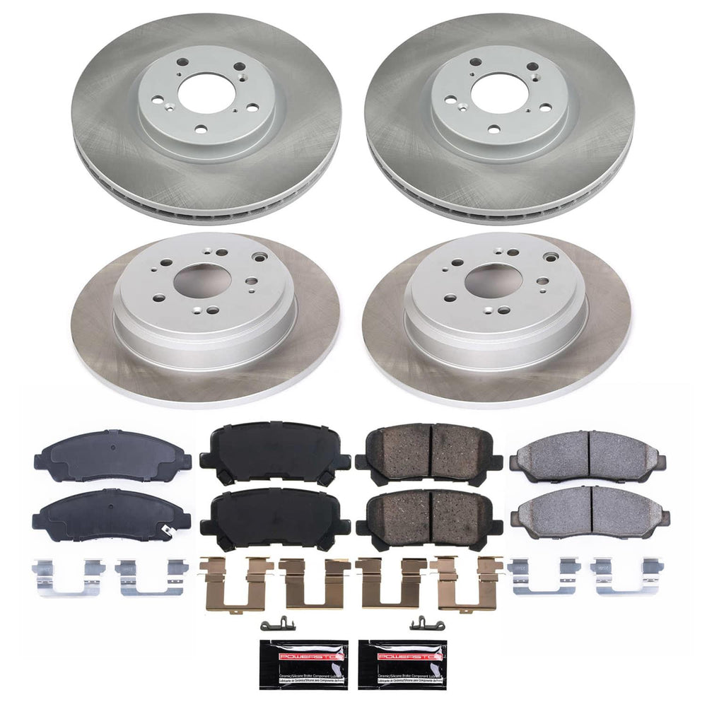Power Stop 12-15 Honda Pilot Front and Rear Semi-Coated Rotor Kit