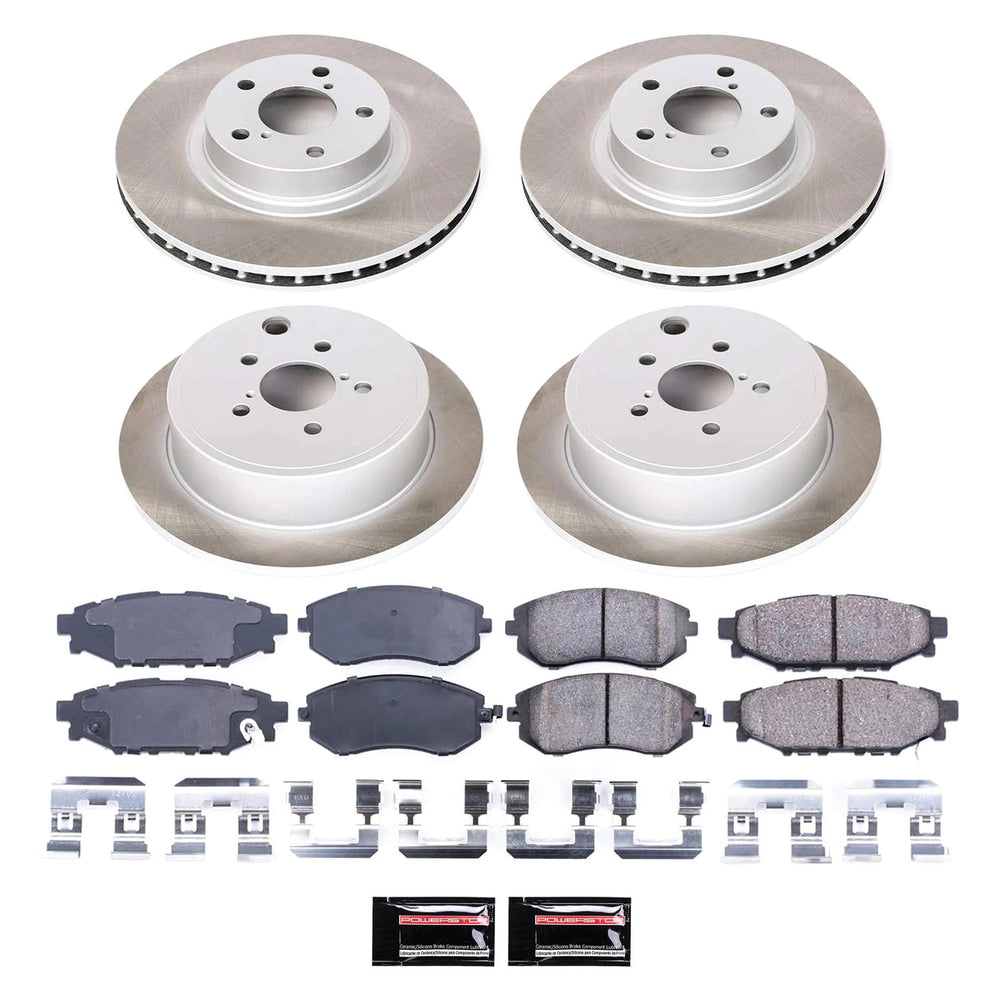 Power Stop 08-10 Subaru Impreza Front and Rear Semi-Coated Rotor Kit