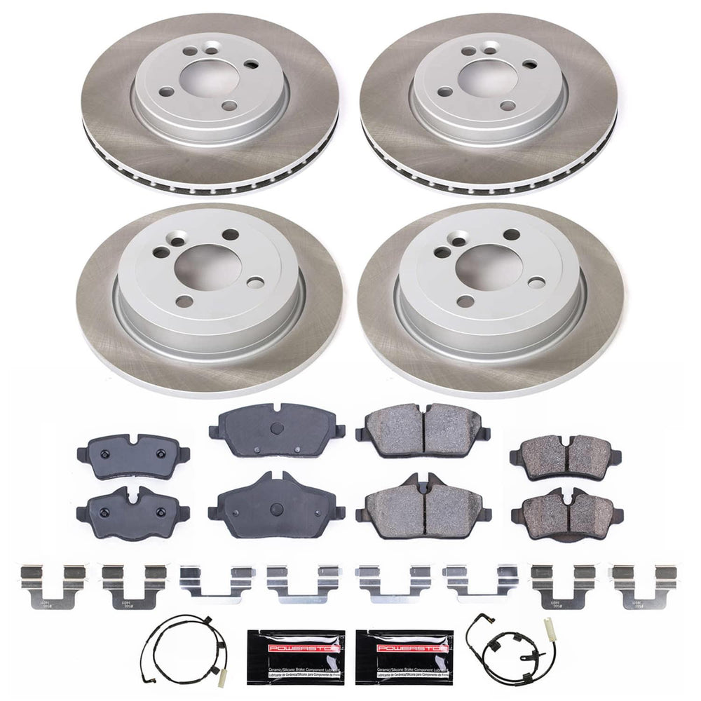 Power Stop 07-10 Mini Cooper Front and Rear Semi-Coated Rotor Kit