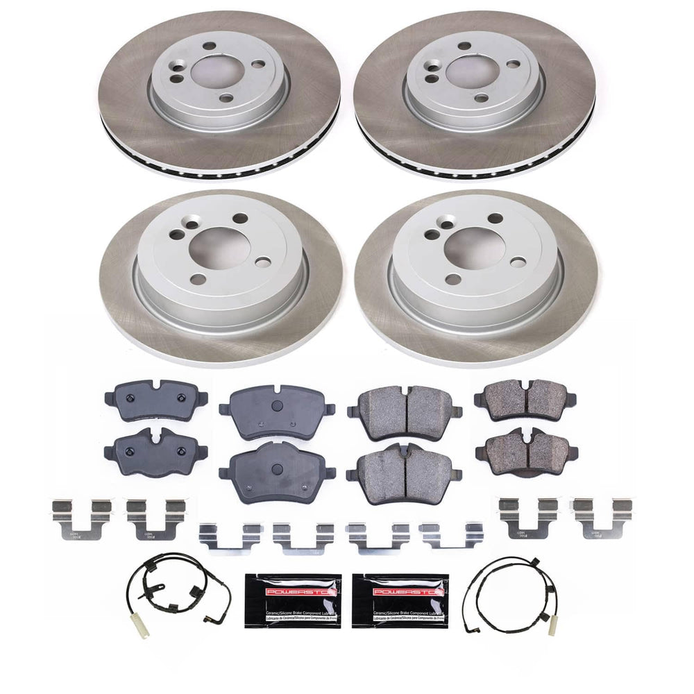 Power Stop 07-10 Mini Cooper Front and Rear Semi-Coated Rotor Kit