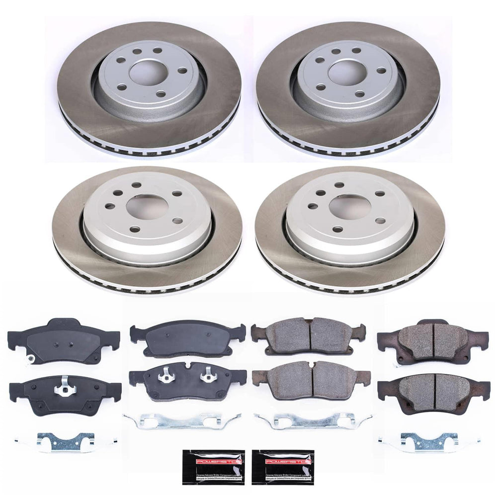 Power Stop 12-20 Dodge Durango Front and Rear Semi-Coated Rotor Kit