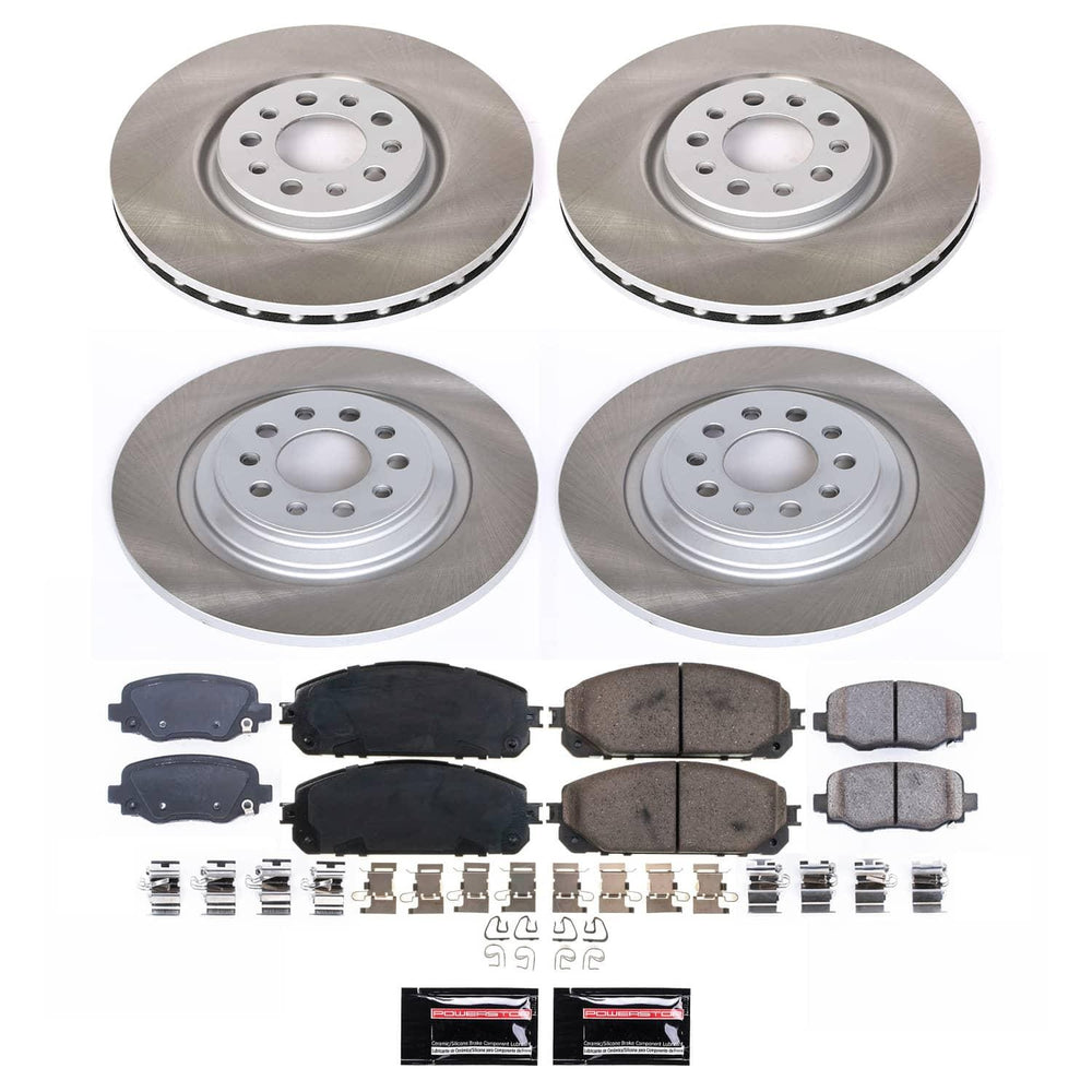 Power Stop 14-15 Jeep Cherokee Front and Rear Semi-Coated Rotor Kit