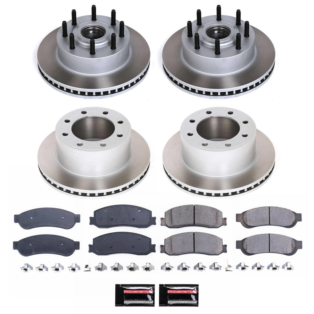 Power Stop 2012 Ford F-250 Super Duty Front and Rear Semi-Coated Rotor Kit