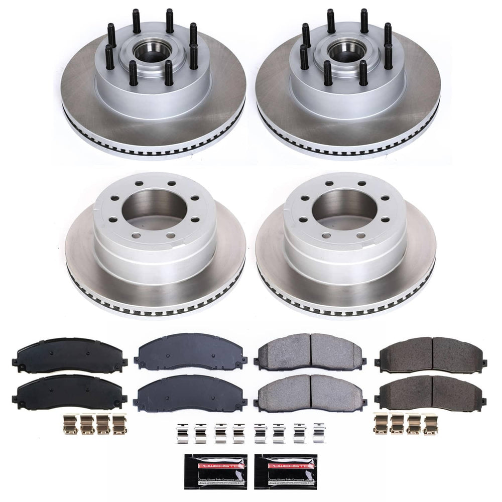 Power Stop 12-22 Ford F-250 Super Duty Front and Rear Semi-Coated Rotor Kit