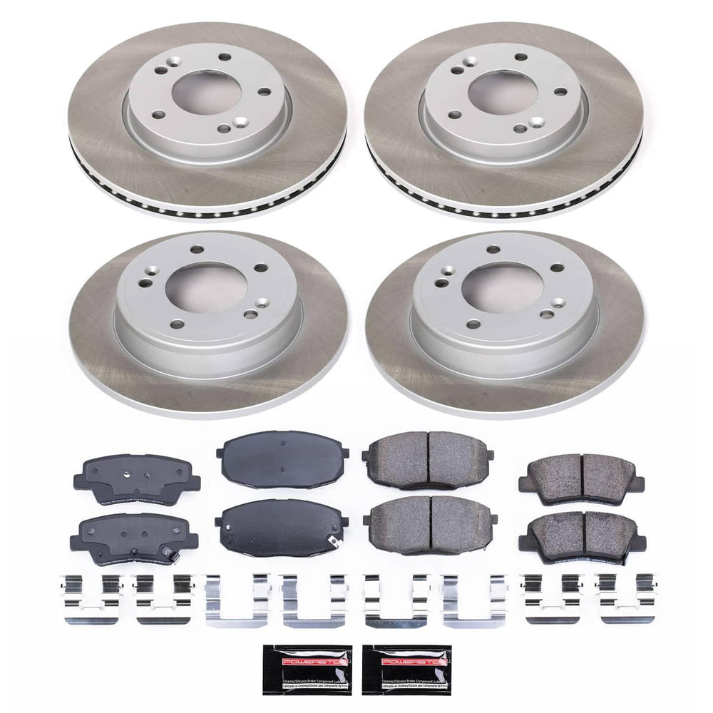 Power Stop 14-16 Kia Soul Front and Rear Semi-Coated Rotor Kit