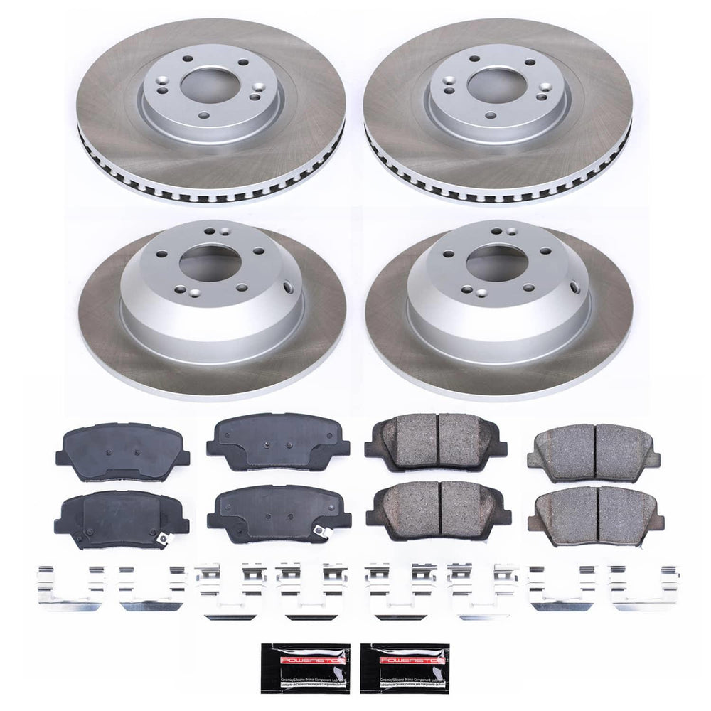 Power Stop 16-20 Kia Sorento Front and Rear Semi-Coated Rotor Kit