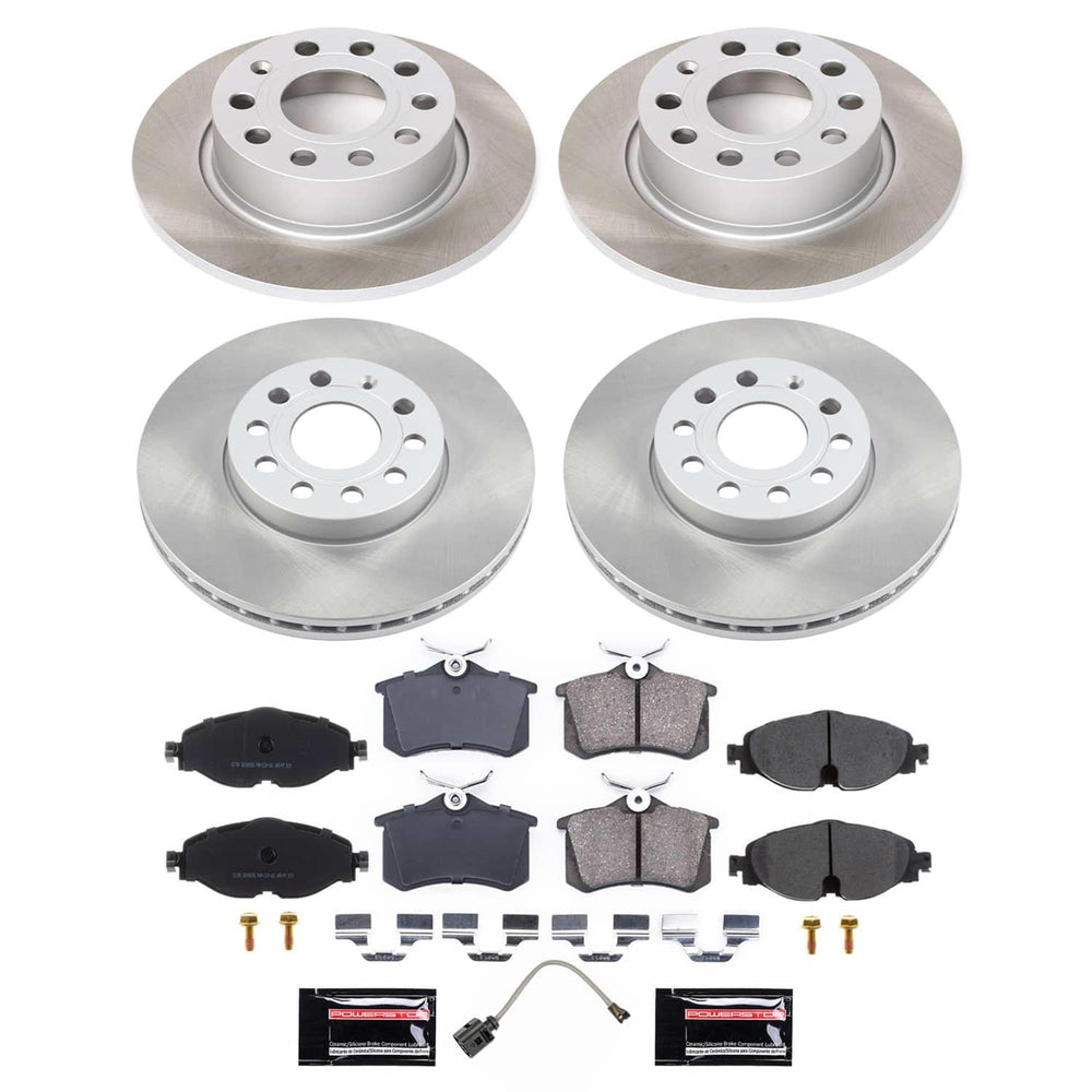 Power Stop 2015 Volkswagen Golf Front and Rear Semi-Coated Rotor Kit