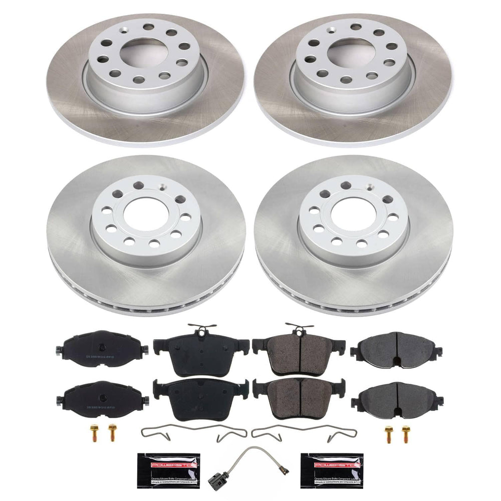 Power Stop 15-16 Audi A3 Front and Rear Semi-Coated Rotor Kit