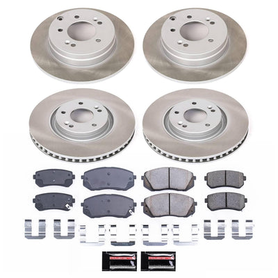 Power Stop 2015 Hyundai Sonata Front and Rear Semi-Coated Rotor Kit