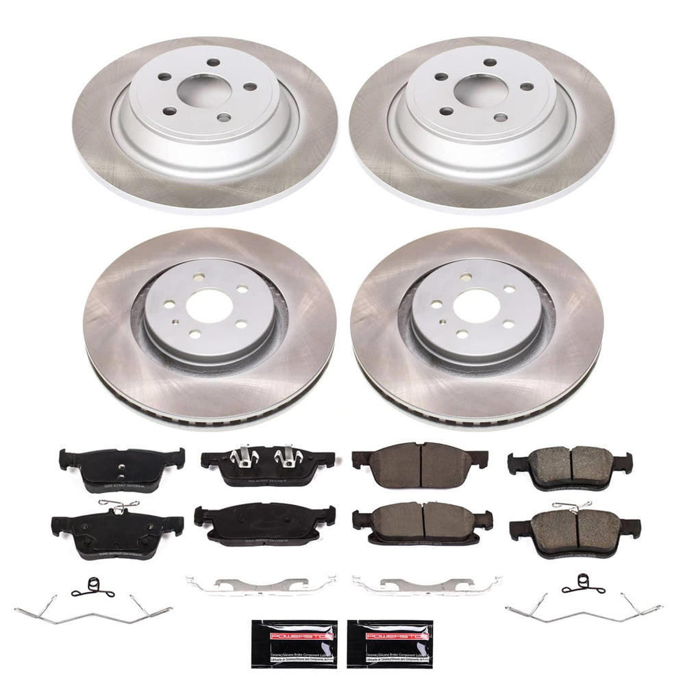Power Stop 15-20 Ford Edge Front and Rear Semi-Coated Rotor Kit