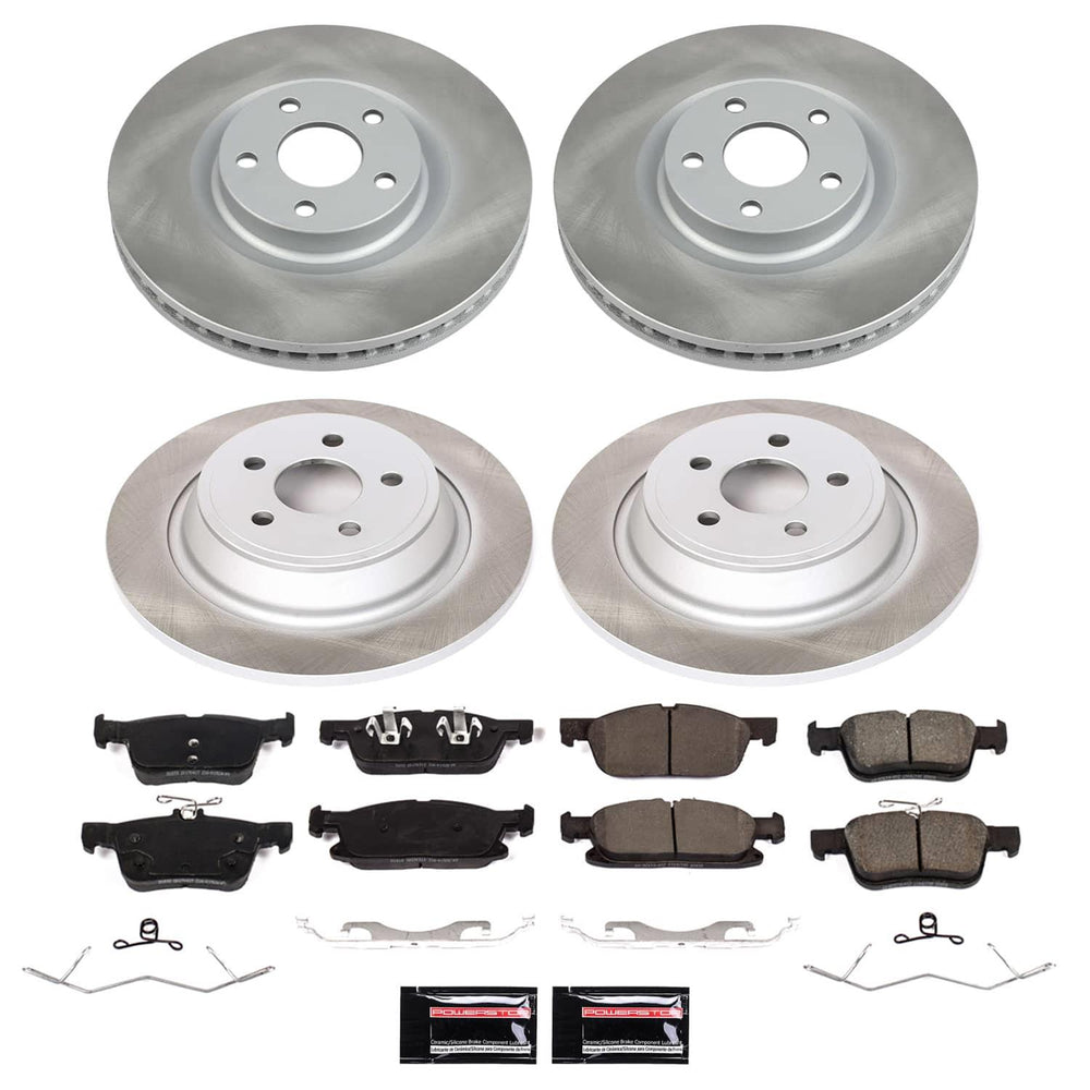 Power Stop 15-20 Ford Edge Front and Rear Semi-Coated Rotor Kit