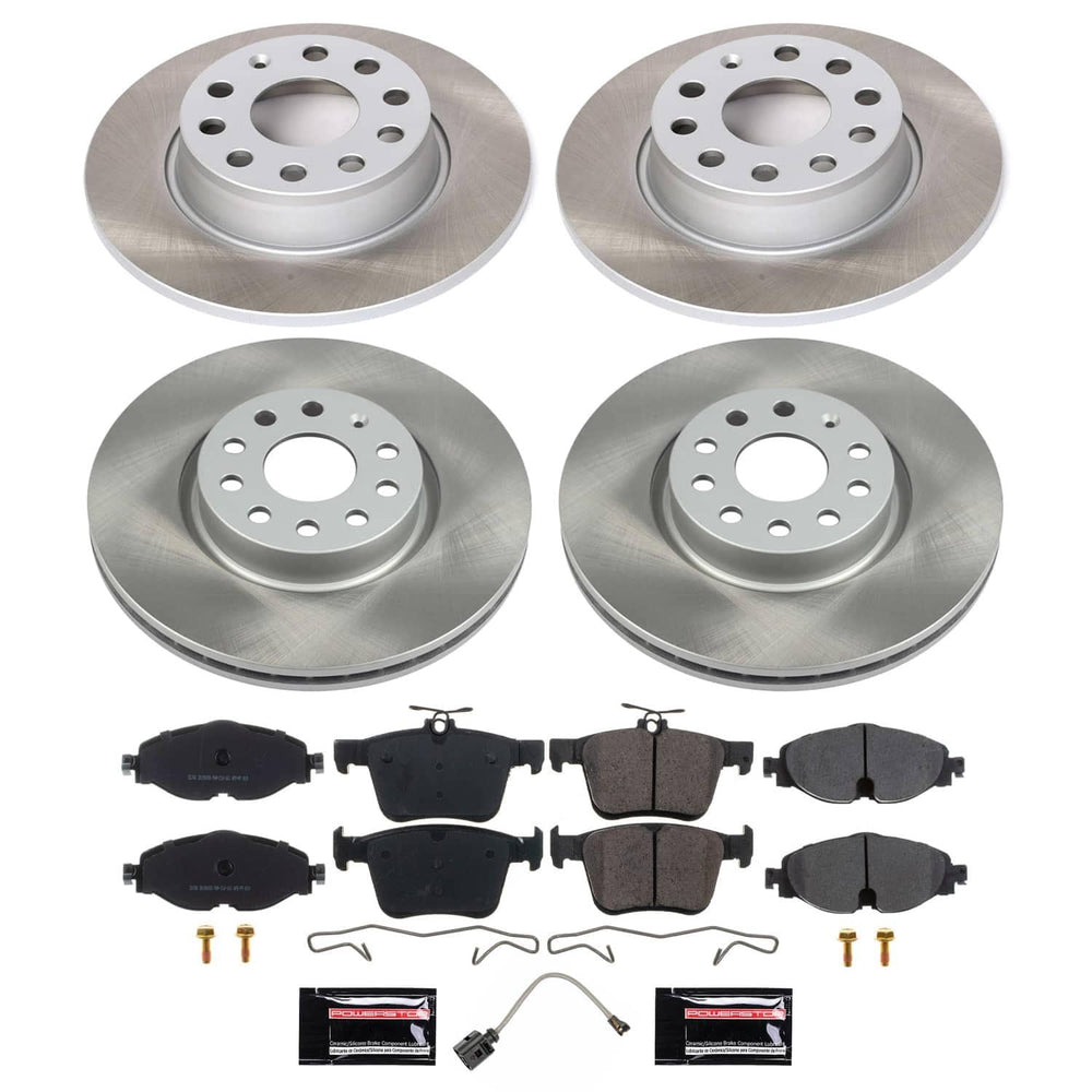 Power Stop 15-20 Audi A3 Front and Rear Semi-Coated Rotor Kit