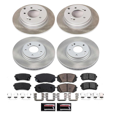 Power Stop 16-19 Hyundai Sonata Front and Rear Semi-Coated Rotor Kit