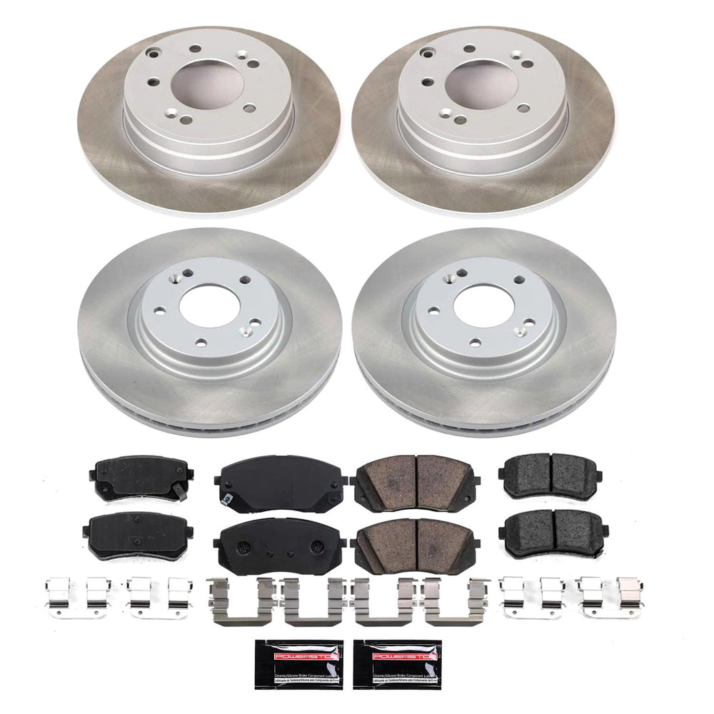 Power Stop 16-19 Hyundai Sonata Front and Rear Semi-Coated Rotor Kit