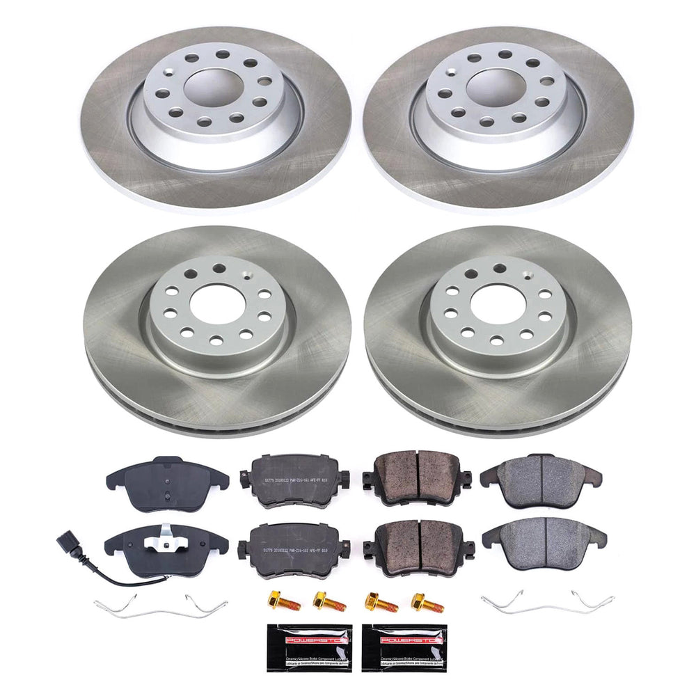Power Stop 16-18 Audi Q3 Front and Rear Semi-Coated Rotor Kit