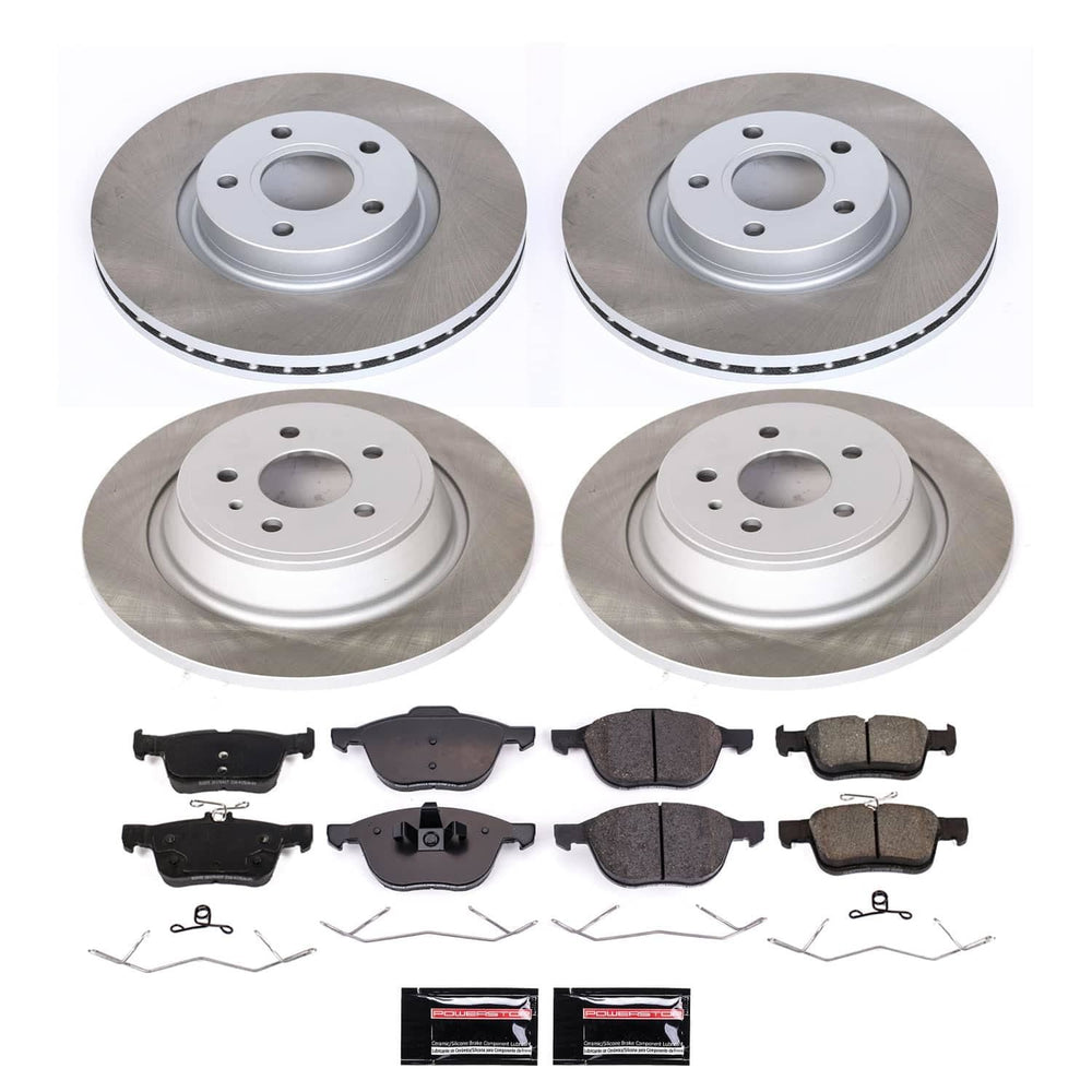 Power Stop 17-19 Ford Escape Front and Rear Semi-Coated Rotor Kit