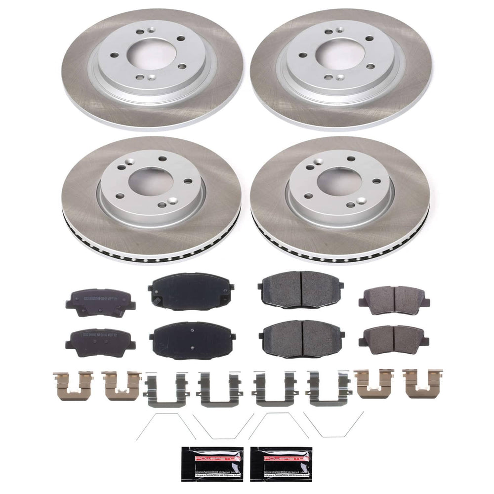 Power Stop 2018 Hyundai Elantra GT Front and Rear Semi-Coated Rotor Kit