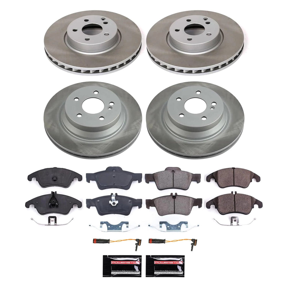 Power Stop 10-16 Mercedes-Benz E350 Front and Rear Semi-Coated Rotor Kit