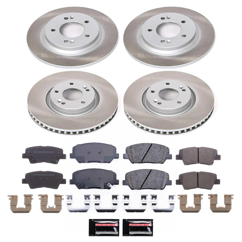 Power Stop 13-15 Kia Optima Front and Rear Semi-Coated Rotor Kit