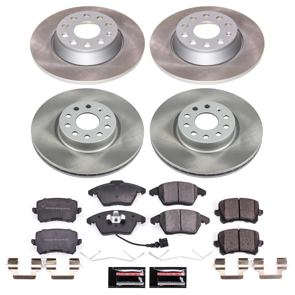 Power Stop 2009 Volkswagen Passat Front and Rear Semi-Coated Rotor Kit