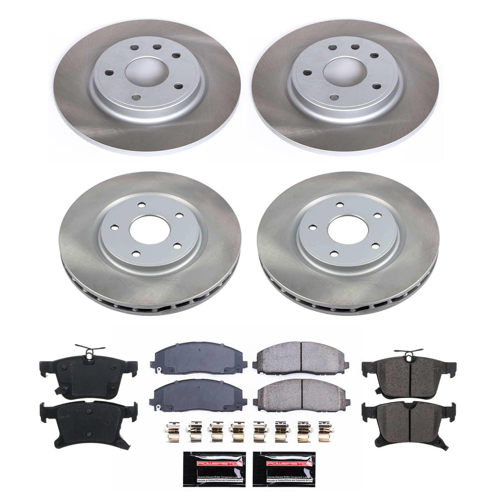 Power Stop 17-23 Chrysler Pacifica Front and Rear Semi-Coated Rotor Kit