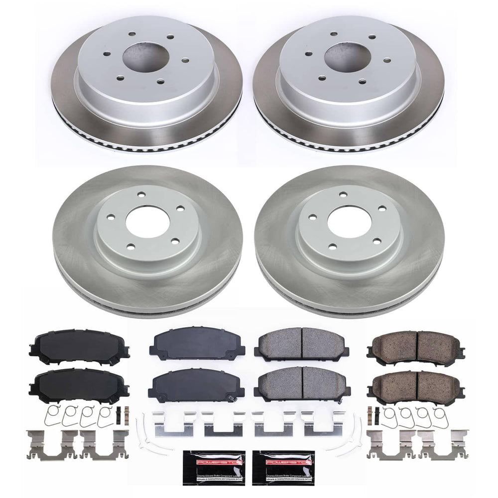 Power Stop 17-22 Nissan TITAN Front and Rear Semi-Coated Rotor Kit