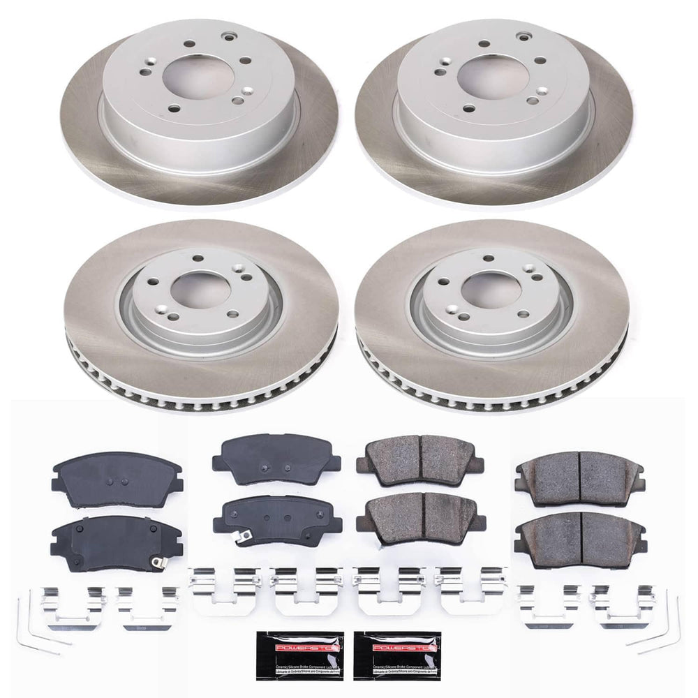 Power Stop 17-22 Kia Sportage Front and Rear Semi-Coated Rotor Kit