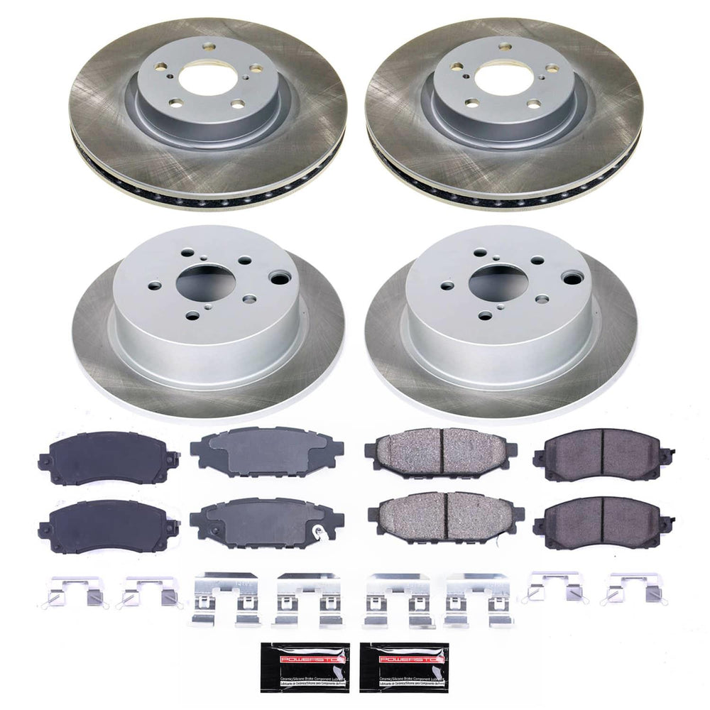 Power Stop 17-22 Subaru Impreza Front and Rear Semi-Coated Rotor Kit