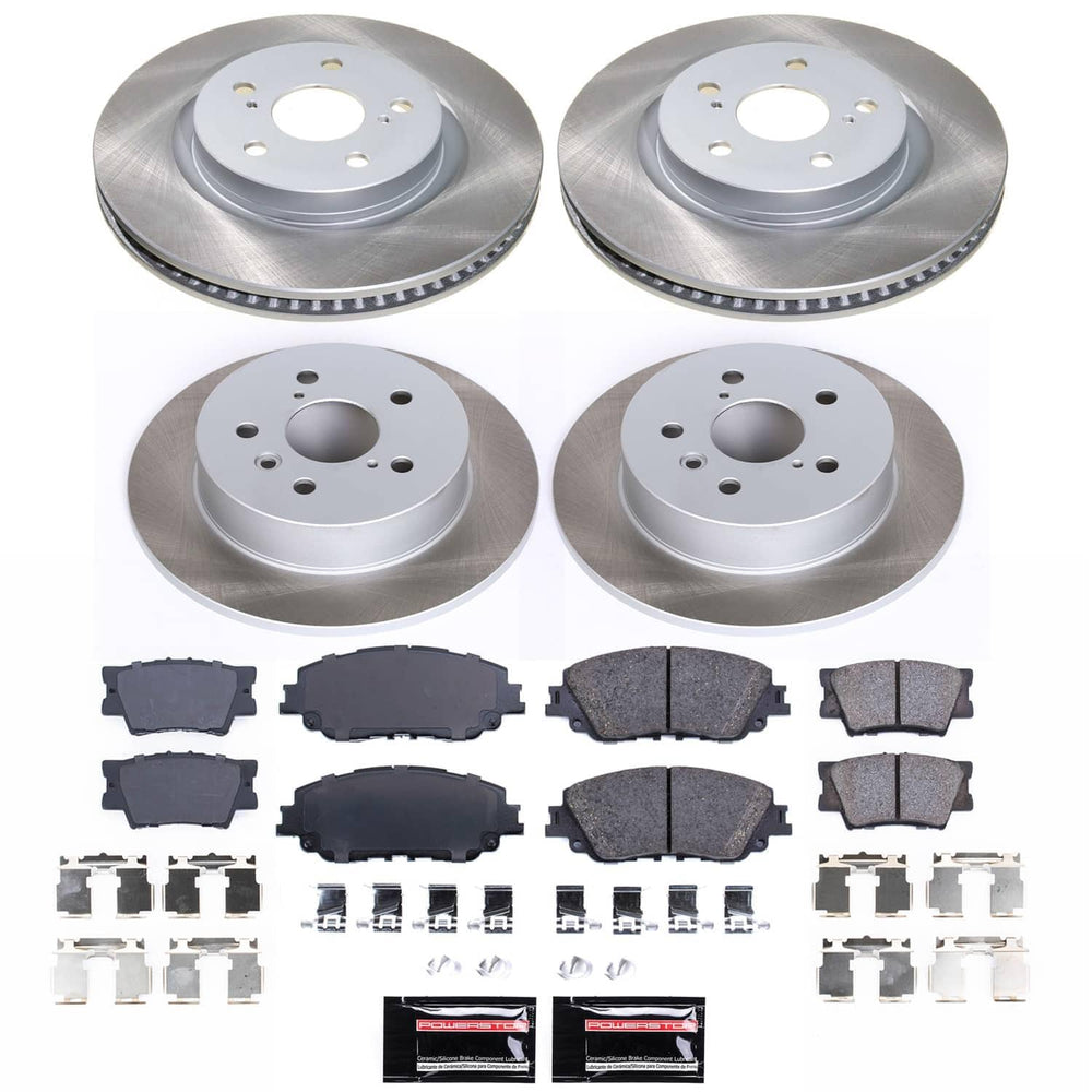 Power Stop 18-23 Toyota Camry Front and Rear Semi-Coated Rotor Kit