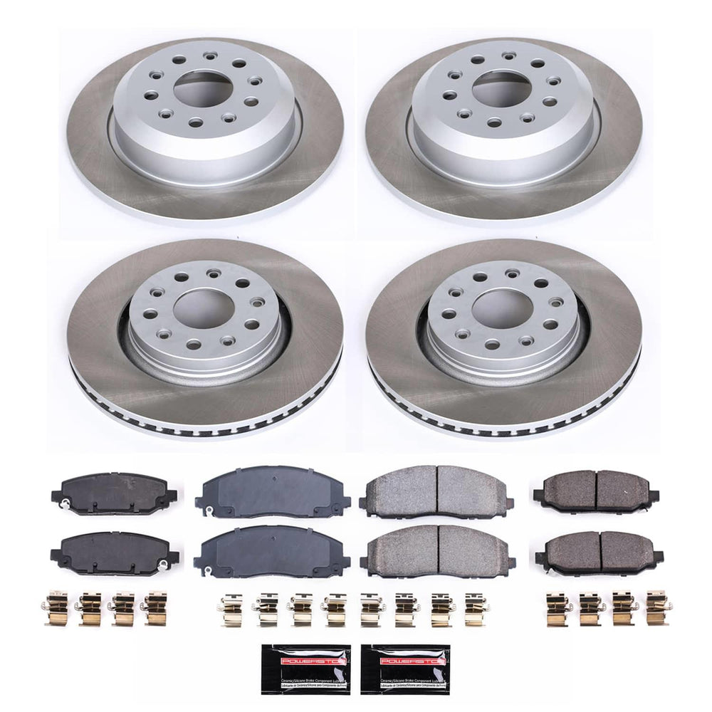 Power Stop 18-22 Jeep Wrangler Front and Rear Semi-Coated Rotor Kit