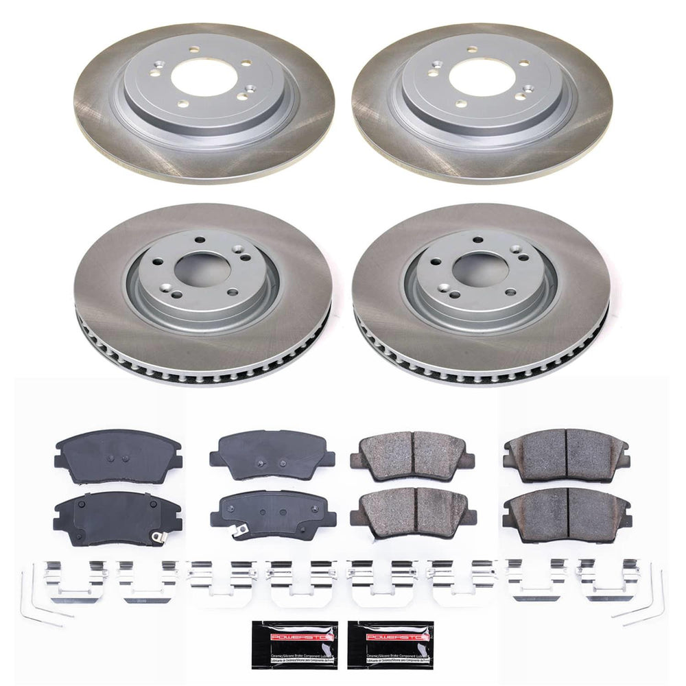 Power Stop 17-22 Kia Sportage Front and Rear Semi-Coated Rotor Kit