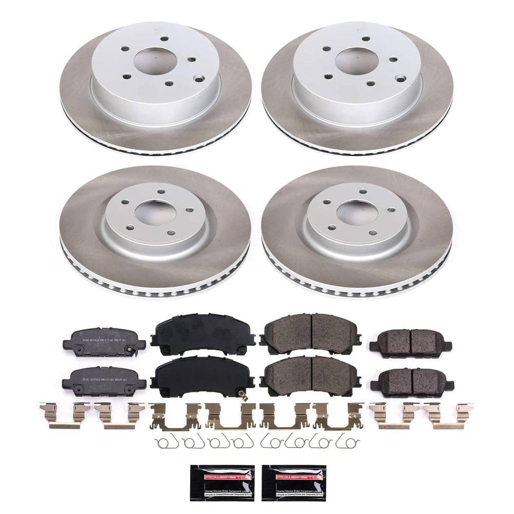 Power Stop 14-22 Infiniti Q50 Front and Rear Semi-Coated Rotor Kit