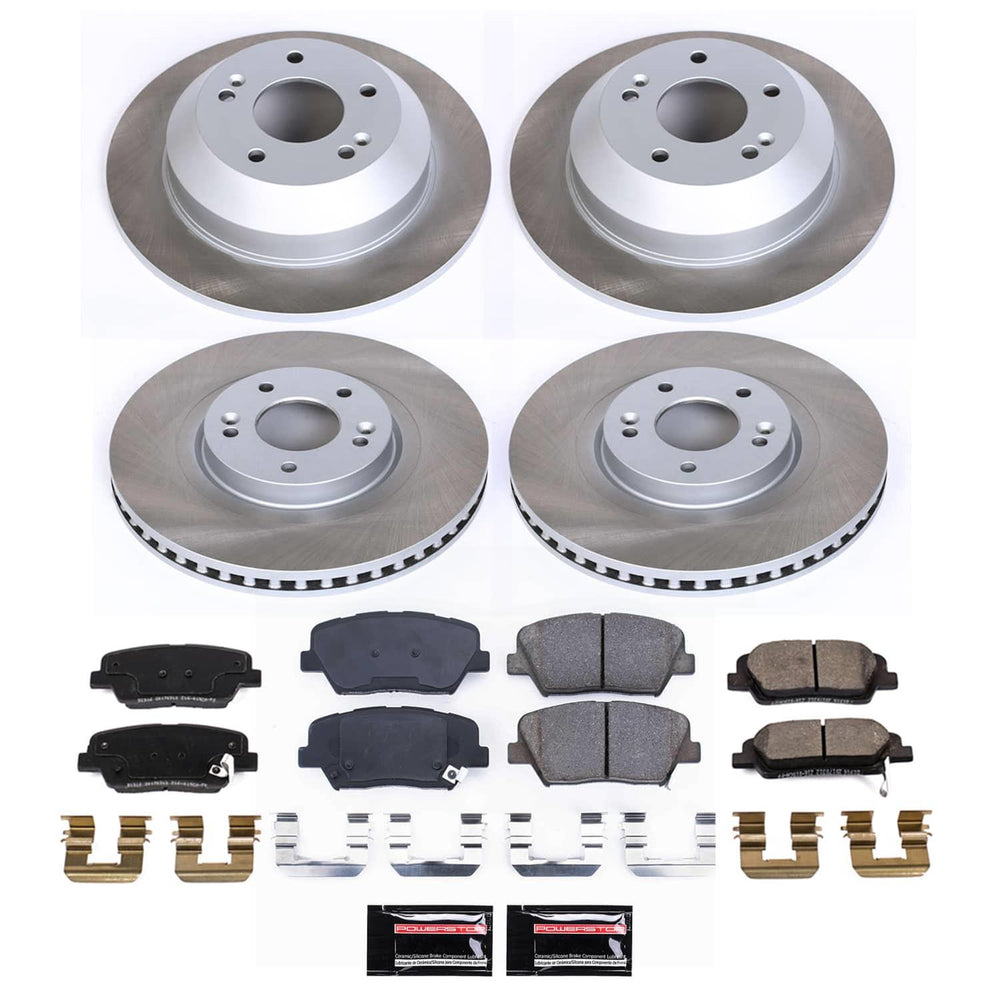 Power Stop 13-18 Hyundai Santa Fe Sport Front and Rear Semi-Coated Rotor Kit