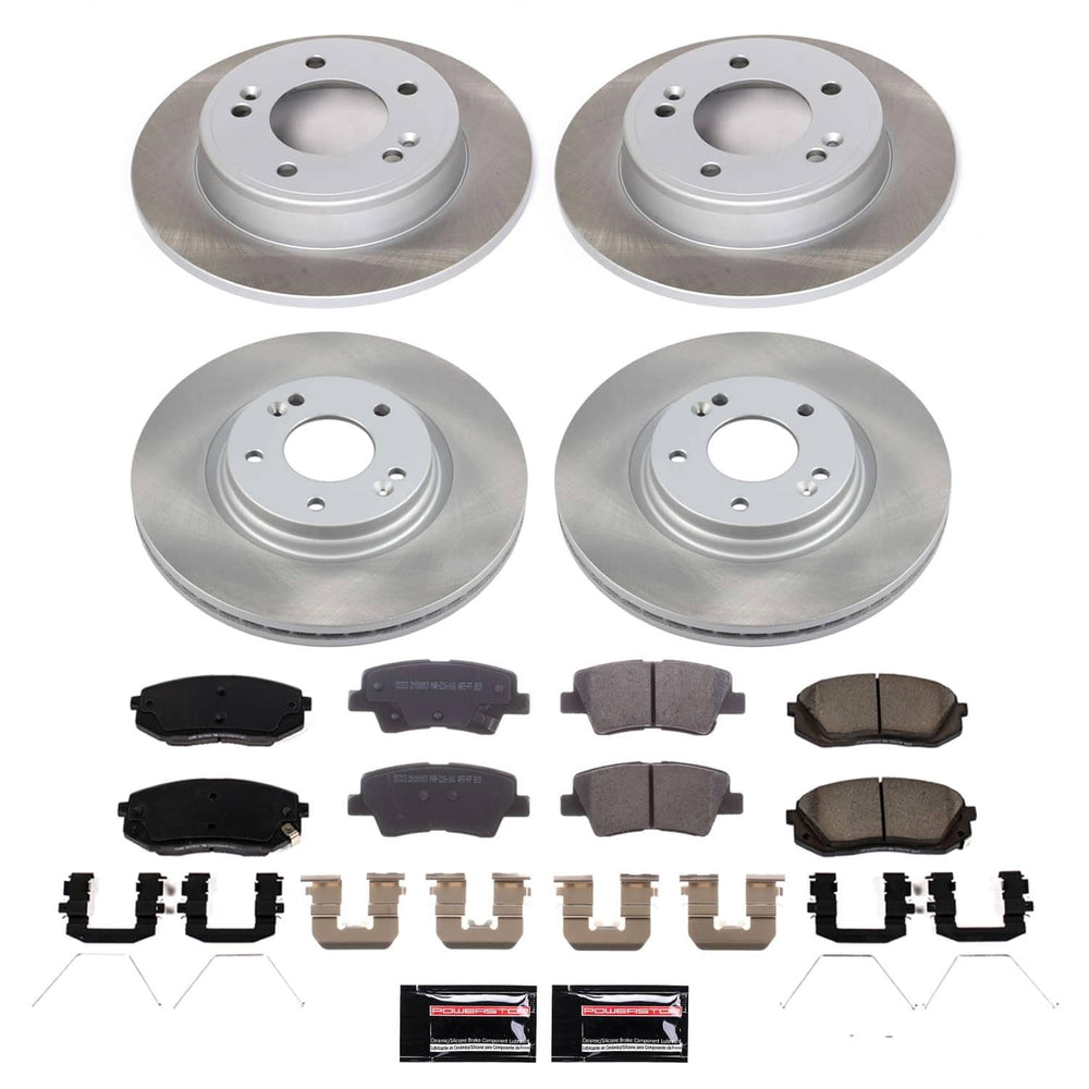 Power Stop 17-19 Kia Soul Front and Rear Semi-Coated Rotor Kit