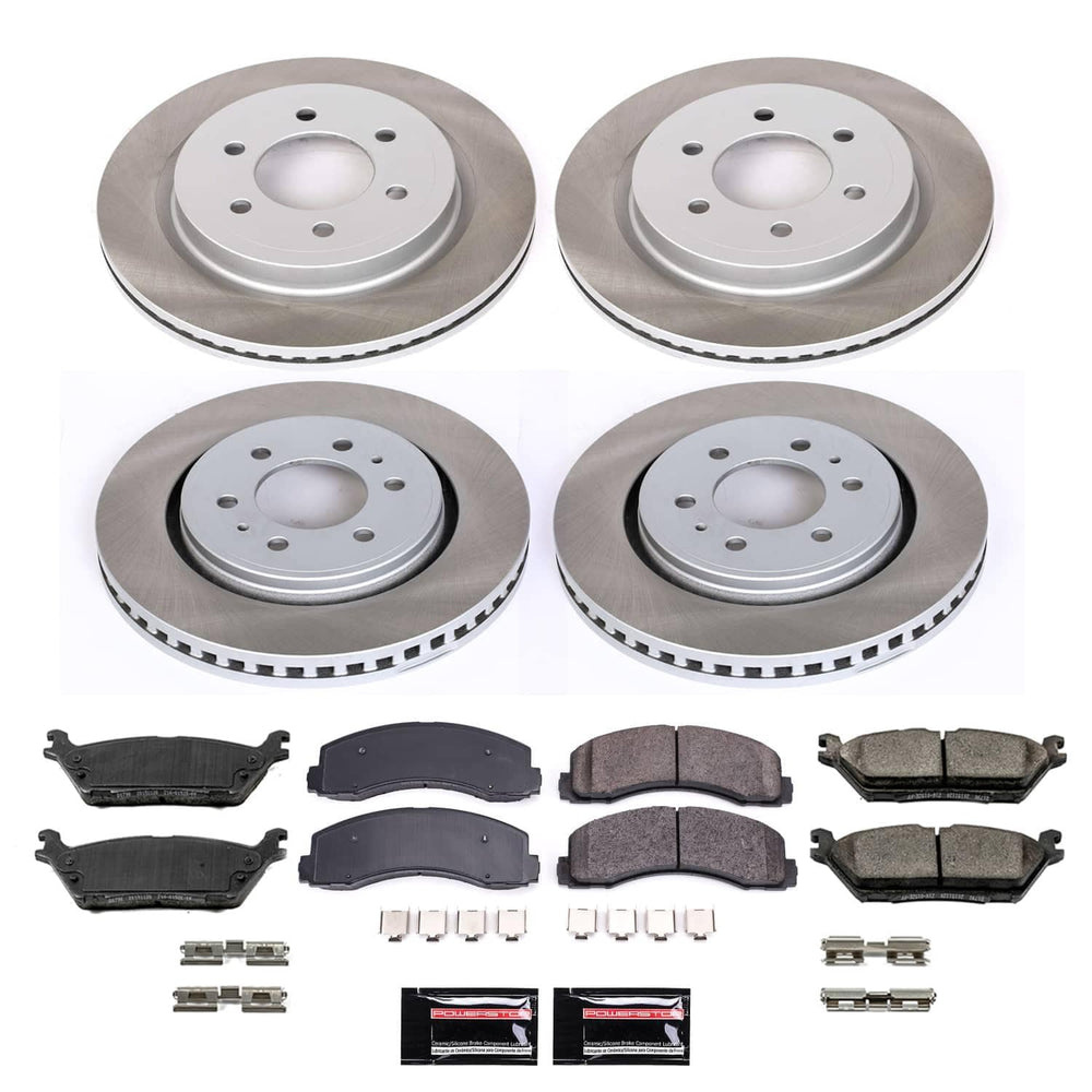 Power Stop 18-21 Ford Expedition Front and Rear Semi-Coated Rotor Kit