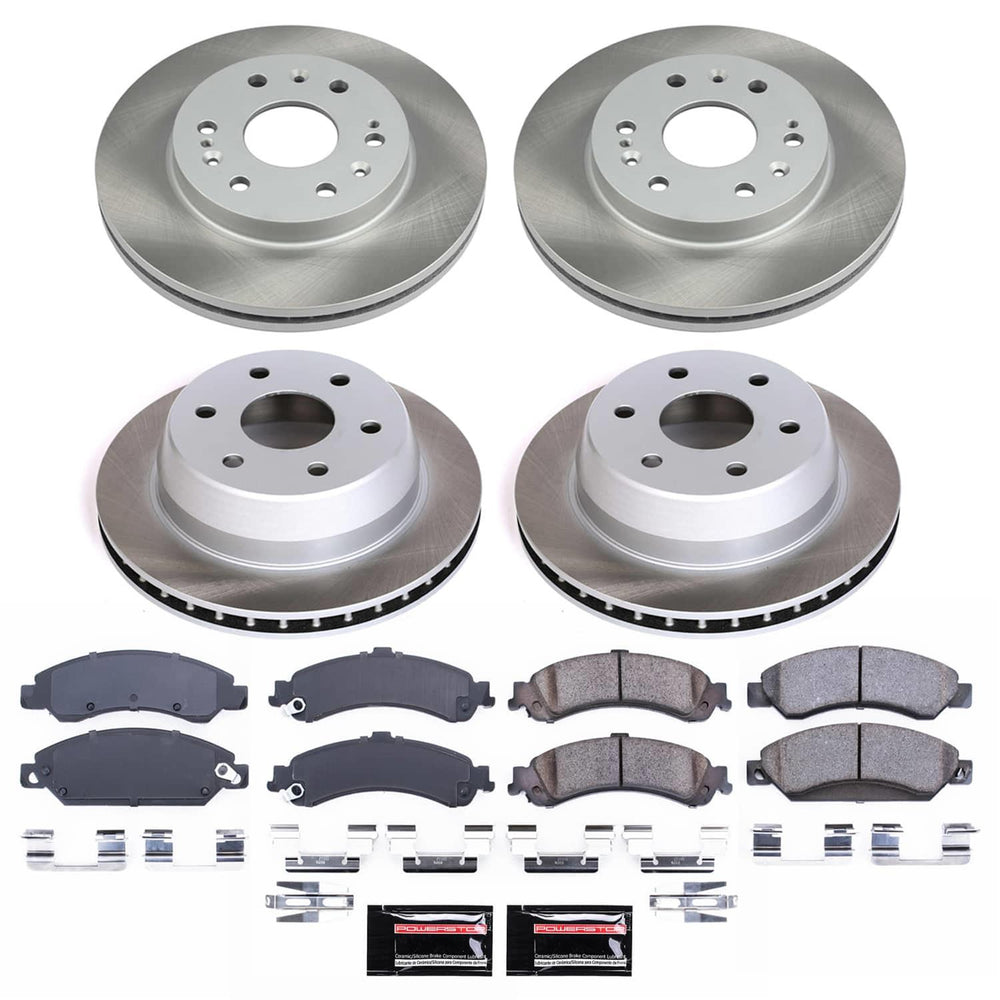 Power Stop 05-06 GMC Sierra 1500 Front and Rear Semi-Coated Rotor Kit