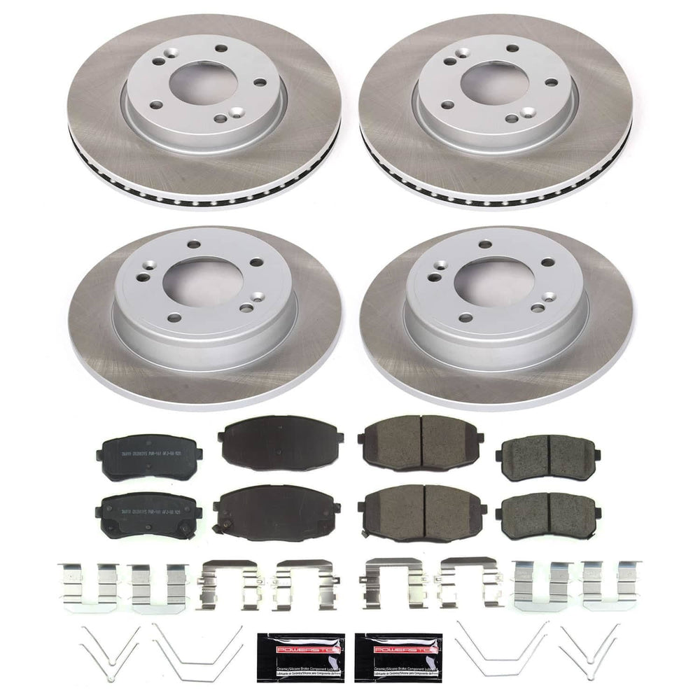 Power Stop 18-22 Hyundai Kona Front and Rear Semi-Coated Rotor Kit